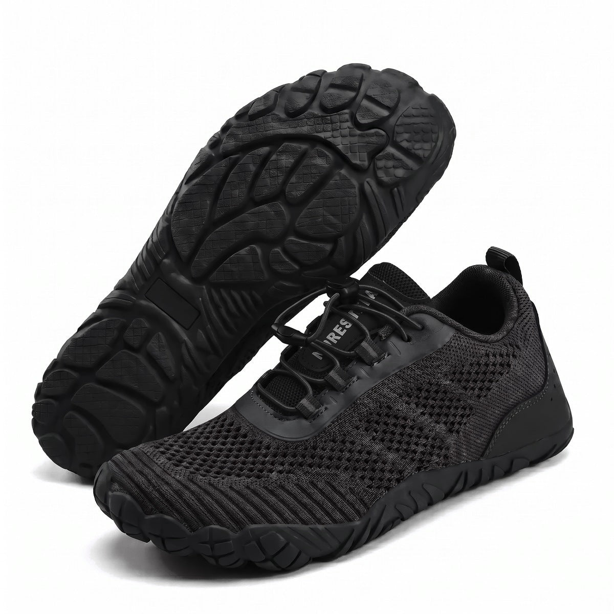 Feather Lace wide toe box shoes – Black