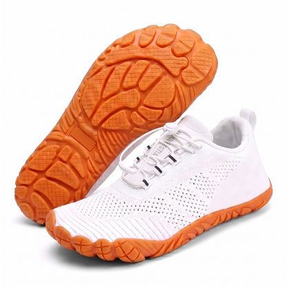 Feather Lace wide toe box shoes – White