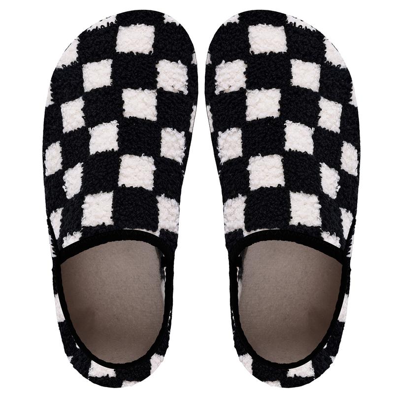 Fuzzy Sock Slippers – Checkerboard