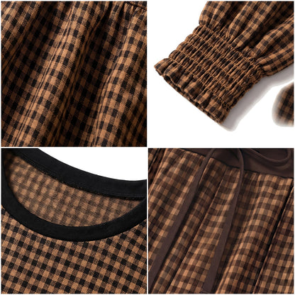 Close-ups of the Peppy set: ruffle hem, shirred cuff, bound crew neck, slanted pocket and waist tie