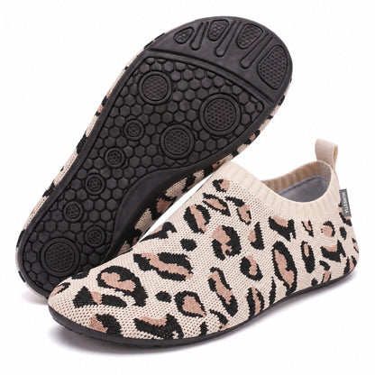 Barefoot sock slippers – Leopard Beige